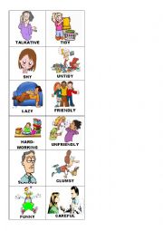 English Worksheet: Personality cards (grouping)