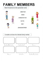 English Worksheet: Family Members