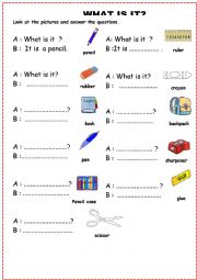 English Worksheet: OBJECT CLASSROOM