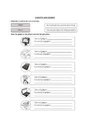 English Worksheet: Gadgets and Gizmos