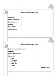 English Worksheet: ASEAN Country card Laos