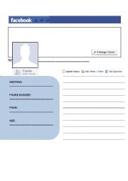 English Worksheet: introduce your self facebook