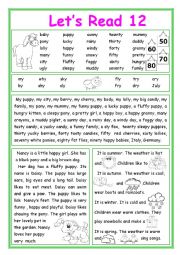 English Worksheet: Lets Read 12