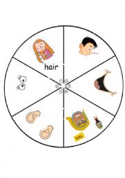 English Worksheet: Body Part Spinning Wheel