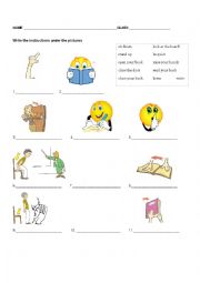 English Worksheet: Instructions and vocabulary test