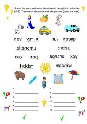 English Worksheet: ABC ordering. Part 2