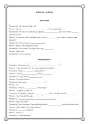 English Worksheet: Asking for medicine