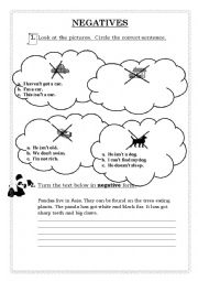 English Worksheet: Negatives