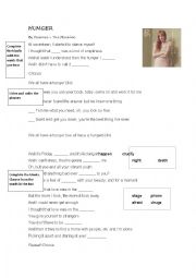 English Worksheet: Hunger by Florence and the Machine