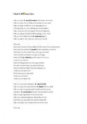 English Worksheet: Have it all Lyrics Worksheet