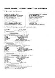 English Worksheet: Simple present affirmative review