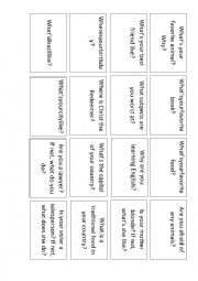 English Worksheet: Verb To Be questions - Cards for conversation