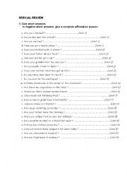 English Worksheet: Conversation Special Review