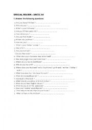 English Worksheet: Conversation Special Review II