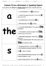 GRAMMAR 013 Three common errors a, the, s