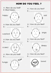 English Worksheet: HOW DO YOU FEEL