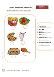 English Worksheet: FOOD