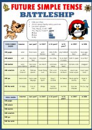 English Worksheet: FUTURE SIMPLE - Battleship