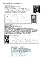 English Worksheet: Reading - movie reviews