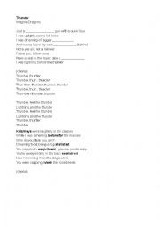 English Worksheet: Song Thunder by Imagine Dragons