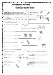 English Worksheet: demonstrative pronouns