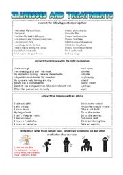 English Worksheet: Illnessess, treatments, medication and imperatives