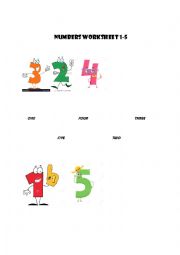 NUMBER WORKSHEET 1-5