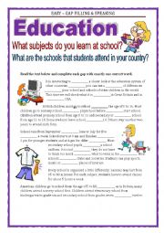 English Worksheet: GAP FILLING - EDUCATION in GREAT BRITAIN