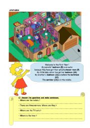English Worksheet: The Simpsons house - upstairs