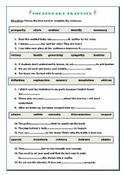 English Worksheet: Vocabulary Practice