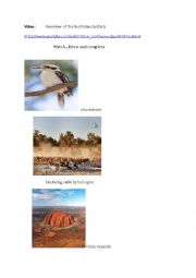 English Worksheet: overview of the Australian Outback