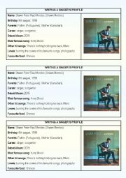 English Worksheet: Writing - singers profile (Shawn Mendes )