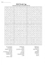 English Worksheet: 2018 World Cup - word search activity