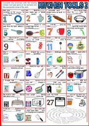 Kitchen Tools 2. Fill in the gap + Verb Tenses + KEY