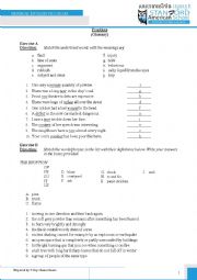 English Worksheet: New Headway/American Headway (Vocabulary Unit 9)