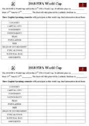 English Worksheet: football world cup webquest 