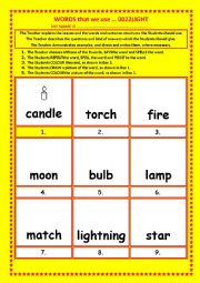 English Worksheet: COLOURING, Vocabulary, 022 ... LIGHT