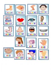 MEMORY GAME ( PARTS OF THE BODY)
