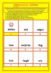 English Worksheet: COLOURING, Vocabulary, 023 ... FACES