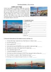 English Worksheet: Golden Gate Bridge video exercise