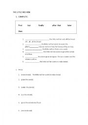 English Worksheet: THE LITTLE RED HEN - STORY SEQUENCE