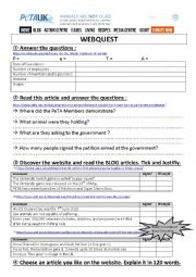 English Worksheet: PeTA