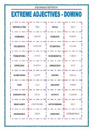 English Worksheet: DOMINO - EXTREME ADJECTIVES 