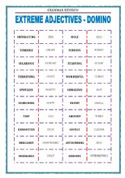 English Worksheet: DOMINO - EXTREME ADJECTIVES 