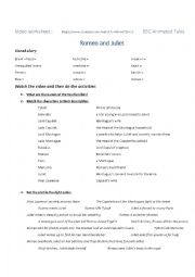 English Worksheet: Video Worksheet Romeo and Juliet