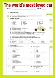 English Worksheet: The worlds most loved car.  Listening + Script + KEY