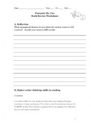 English Worksheet: Fantastic Mr Fox