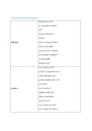 English Worksheet: Verb to be questions