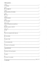 English Worksheet: MAKE QUESTIONS TO BE - HAVE GOT - THERE BE
