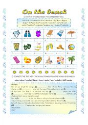 English Worksheet: On the beach